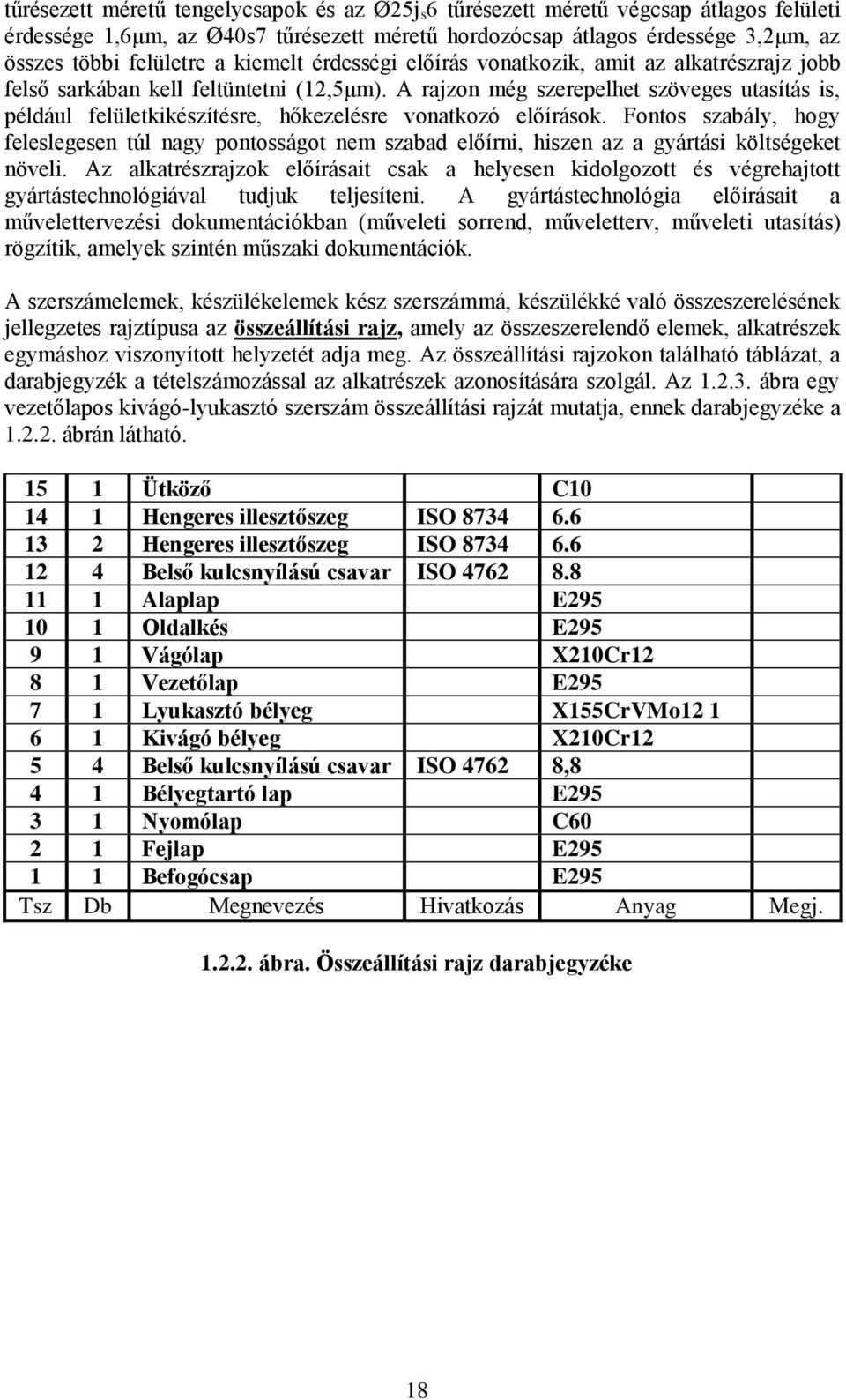 A rajzon még szerepelhet szöveges utasítás is, például felületkikészítésre, hőkezelésre vonatkozó előírások.