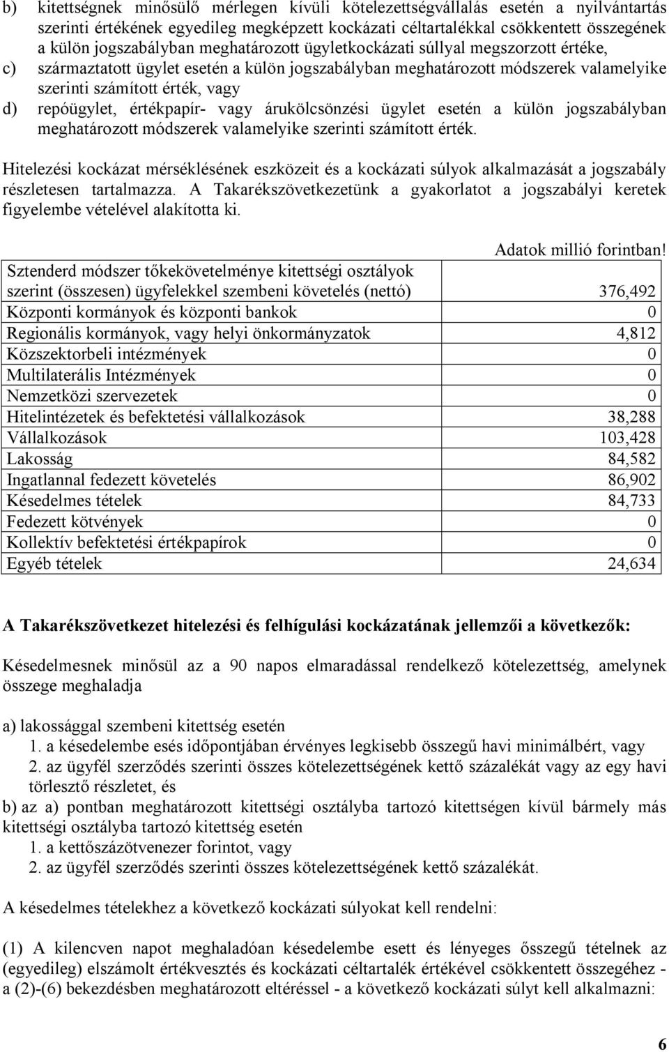 értékpapír- vagy árukölcsönzési ügylet esetén a külön jogszabályban meghatározott módszerek valamelyike szerinti számított érték.