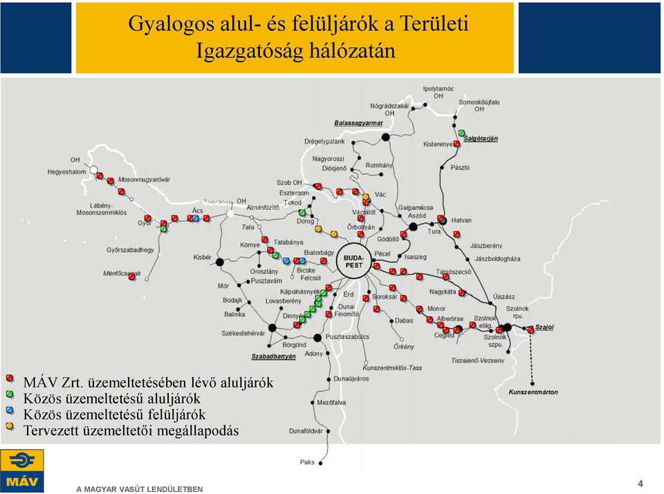 üzemeltetésében lévő aluljárók Közös üzemeltetésű