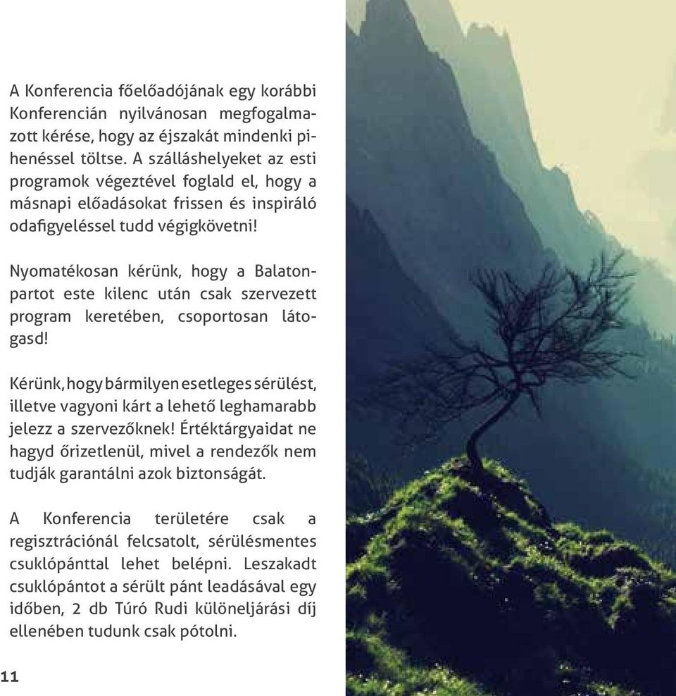 Nyomatékosan kérünk, hogy a Balatonpartot este kilenc után csak szervezett program keretében, csoportosan látogasd!