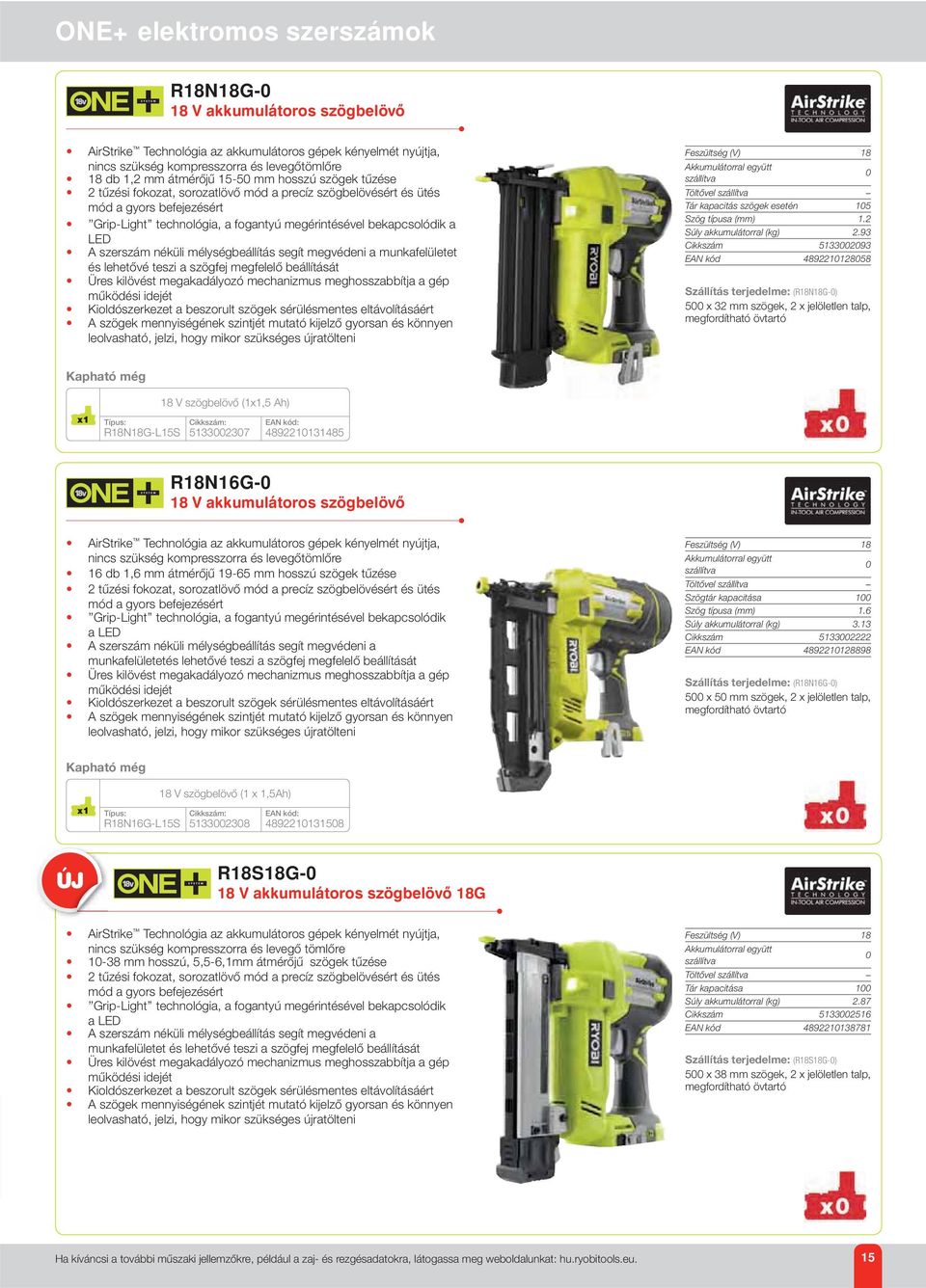 megvédeni a munkafelületet és lehetővé teszi a szögfej megfelelő beállítását Üres kilövést megakadályozó mechanizmus meghosszabbítja a gép működési idejét Kioldószerkezet a beszorult szögek