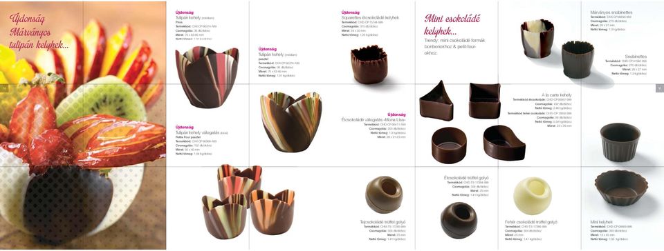 kg/doboz Trendy: mini csokoládé formák bonbonokhoz & petit-fourokhoz.