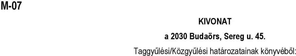 Taggyűlési/Közgyűlési