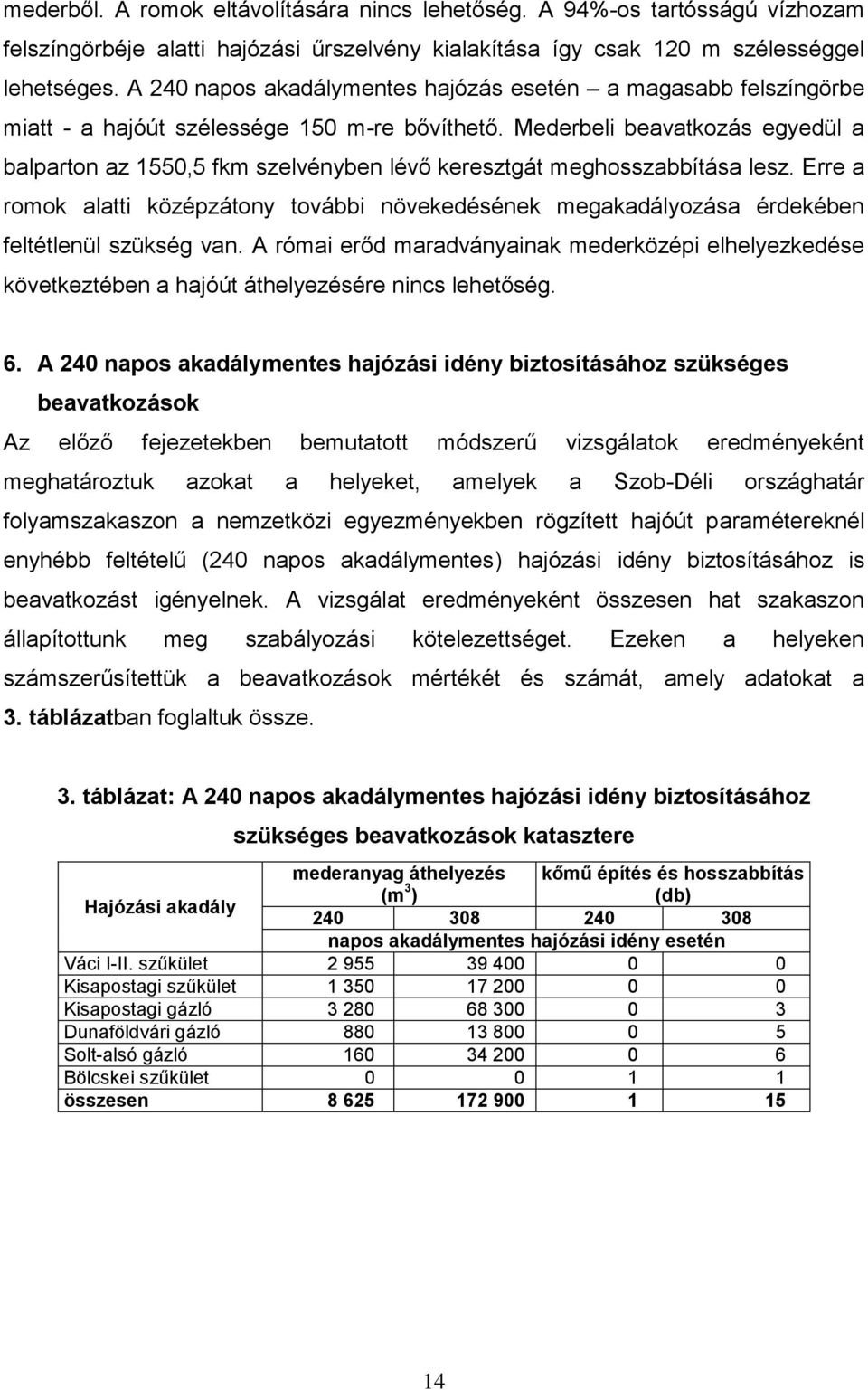 Mederbeli beavatkozás egyedül a balparton az 1550,5 fkm szelvényben lévő keresztgát meghosszabbítása lesz.