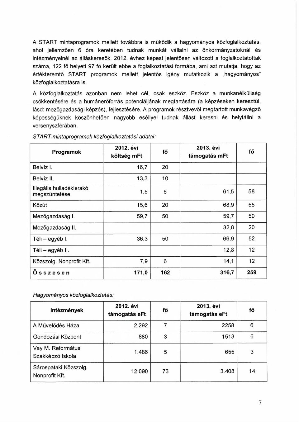 mutatkozik a hagyományos" közfoglalkoztatásra is. A közfoglalkoztatás azonban nem lehet cél, csak eszköz.