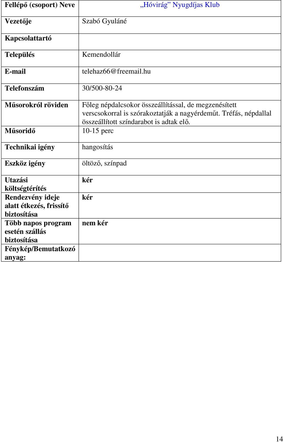 megzenésített verscsokorral is szórakoztatják a nagyérdemőt.