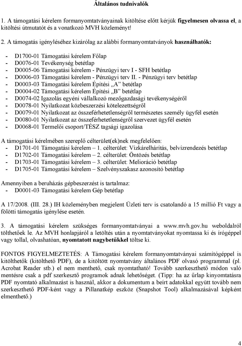 betétlap - D0006-03 Támogatási kérelem - Pénzügyi terv II.