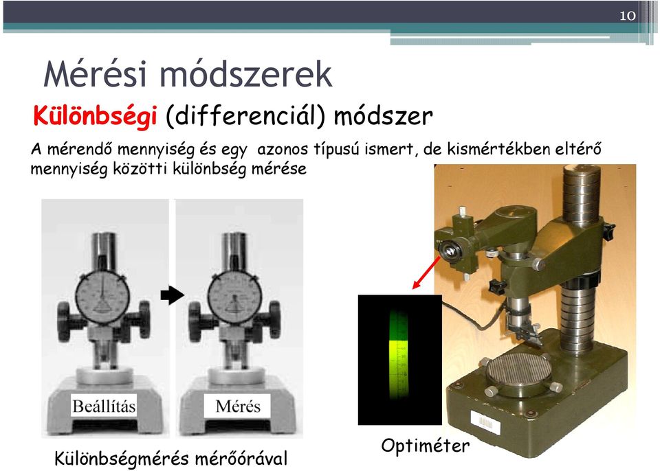 ismert, de kismértékben eltérı mennyiség közötti