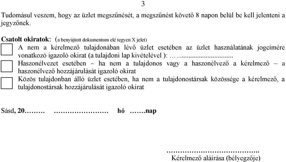 igazoló okirat (a tulajdoni lap kivételével ):.