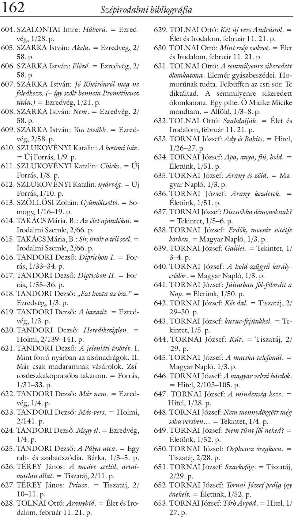 = Ezredvég, 2/58. p. 610. SZLUKOVÉNYI Katalin: A bostoni ház. = Új Forrás, 1/9. p. 611. SZLUKOVÉNYI Katalin: Chicks. = Új Forrás, 1/8. p. 612. SZLUKOVÉNYI Katalin: nyárvég. = Új Forrás, 1/10. p. 613.