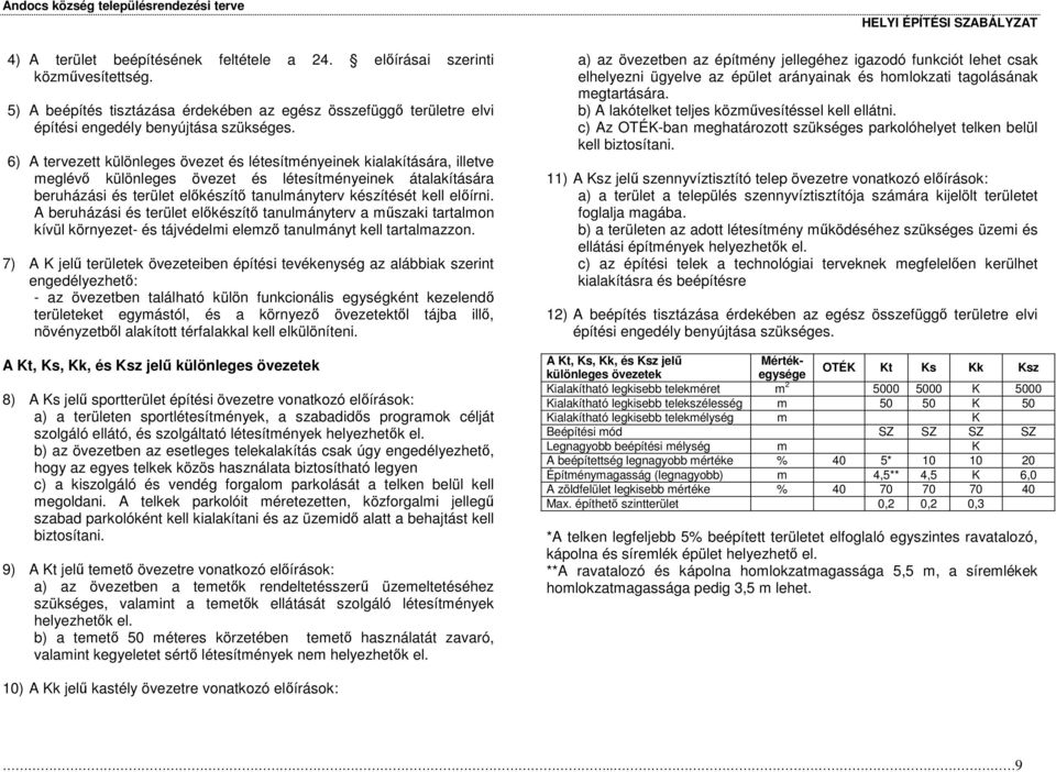 elírni. A beruházási és terület elkészít tanulmányterv a mszaki tartalmon kívül környezet- és tájvédelmi elemz tanulmányt kell tartalmazzon.