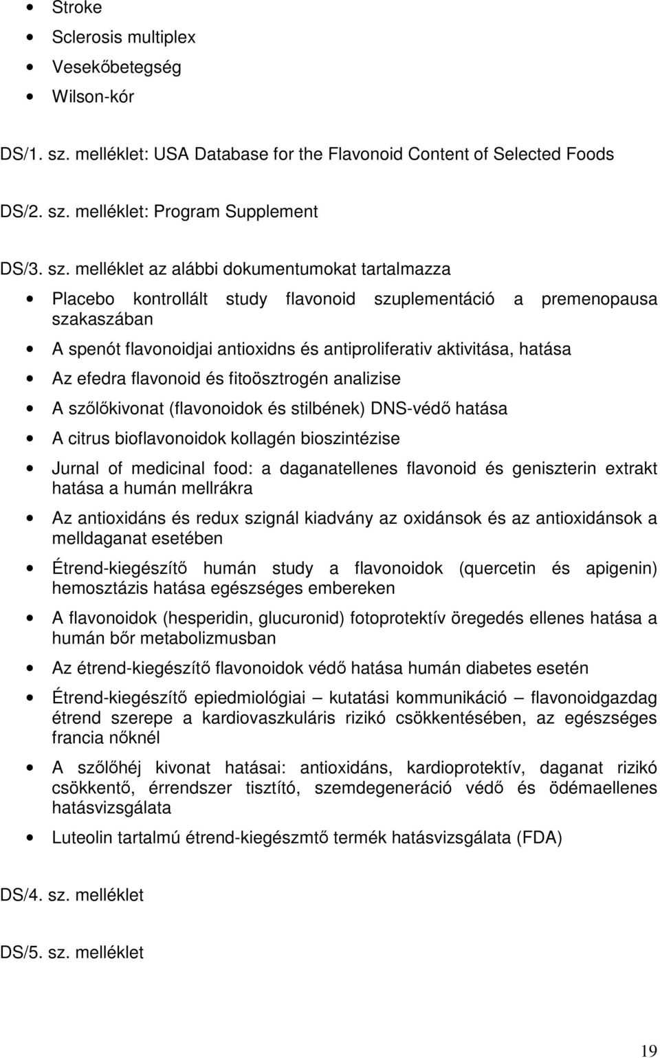 melléklet: Program Supplement DS/3. sz.