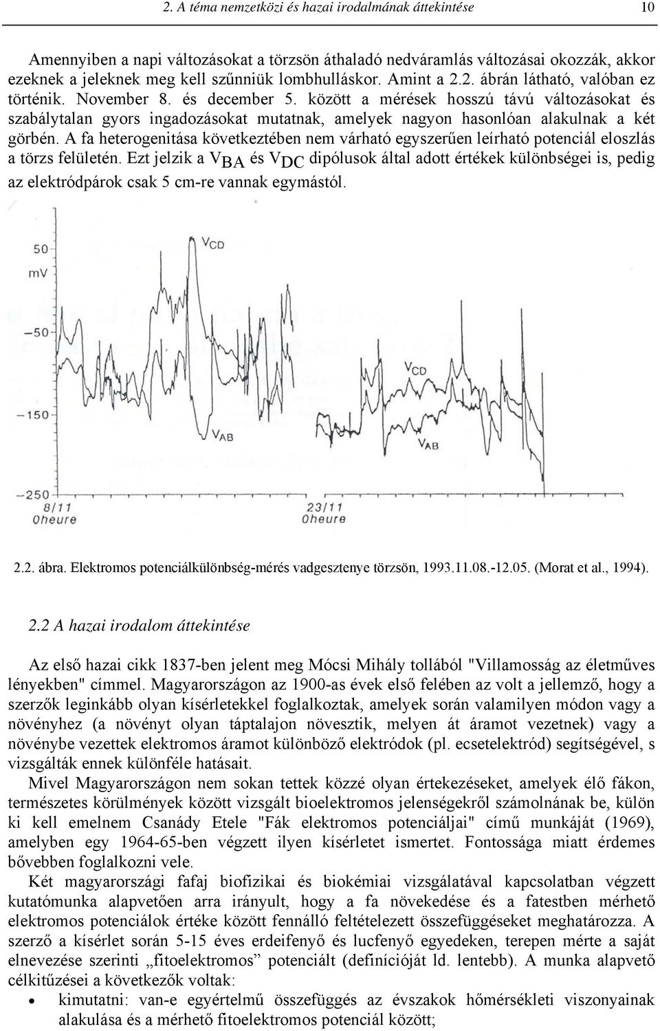 között a mérések hosszú távú változásokat és szabálytalan gyors ingadozásokat mutatnak, amelyek nagyon hasonlóan alakulnak a két görbén.