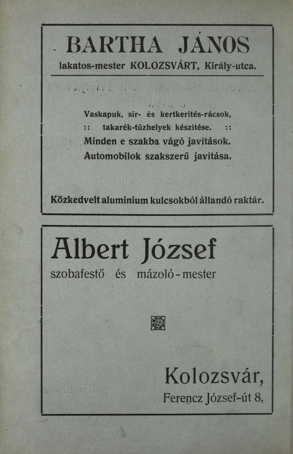 ..... <- Vaskapuk, sír- és kertkerítés-rácsok, :: takarék-tűzhelyek készítése.