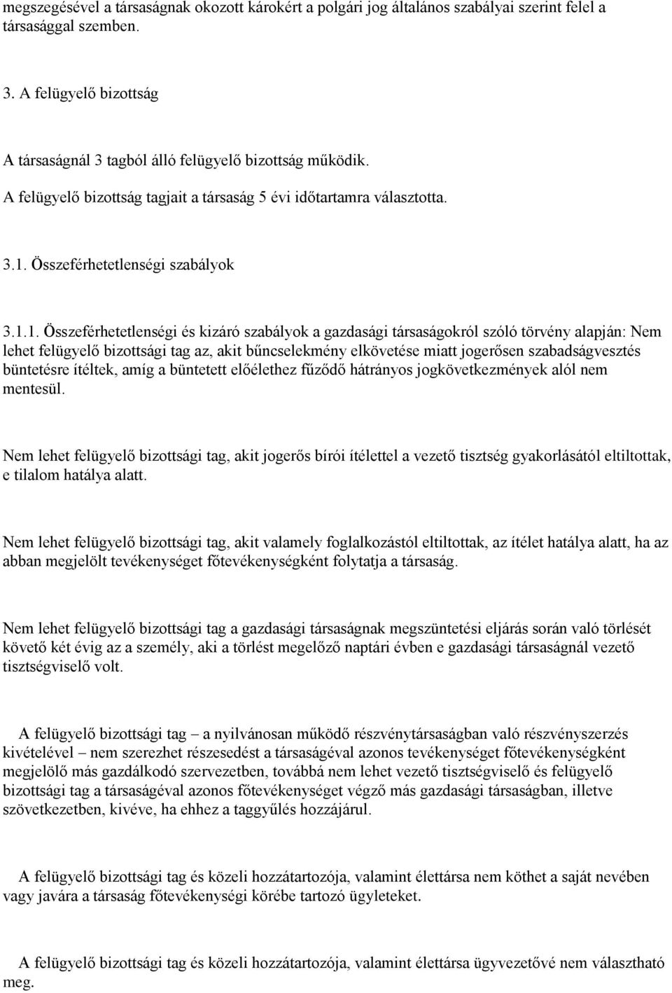 Összeférhetetlenségi szabályok 3.1.