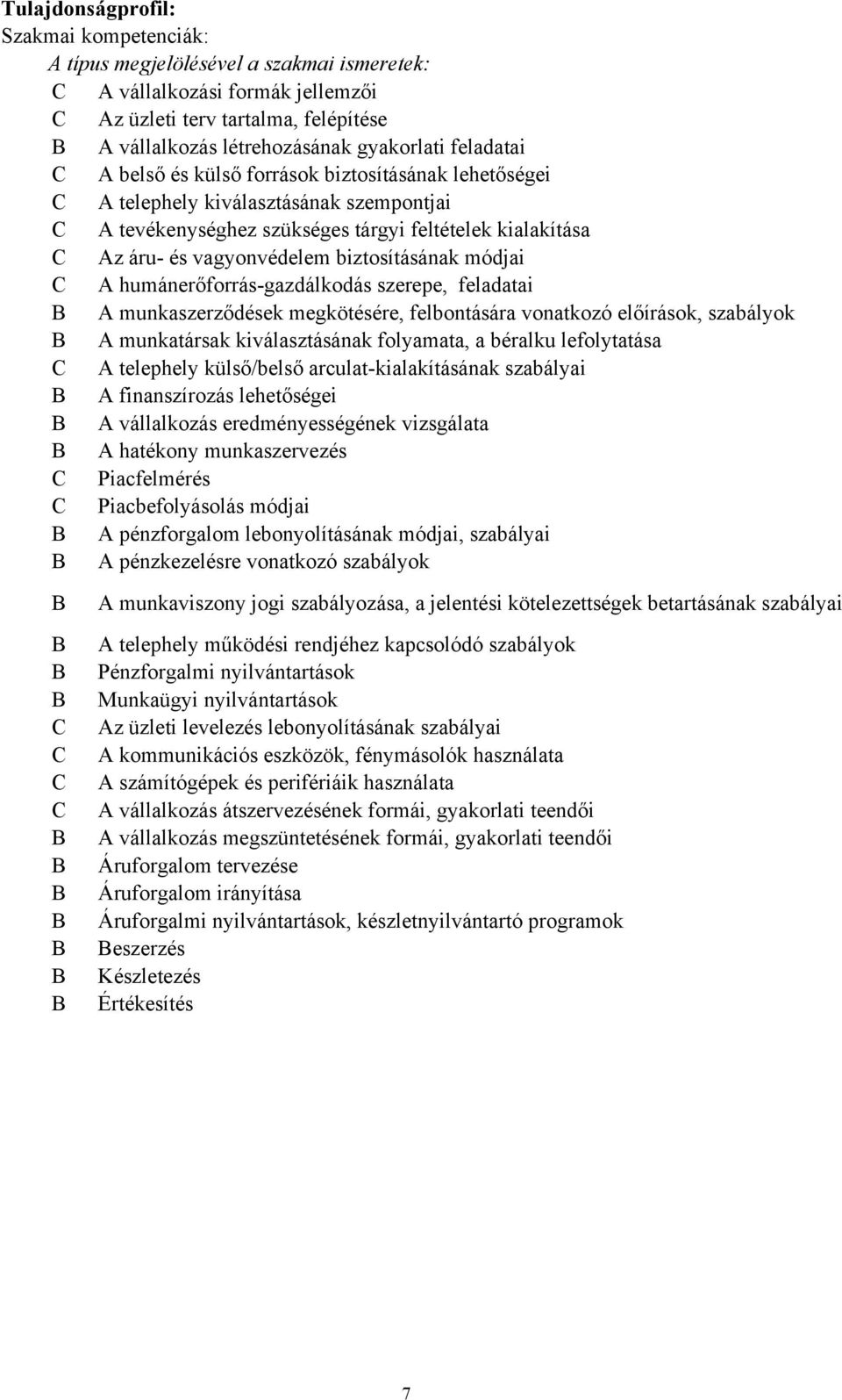 biztosításának módjai C A humánerőforrásgazdálkodás szerepe, feladatai B A munkaszerződések megkötésére, felbontására vonatkozó előírások, szabályok B A munkatársak kiválasztásának folyamata, a