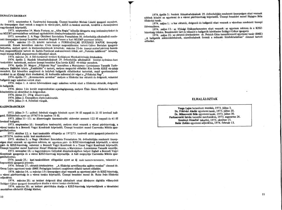 Mri Fortusz, z Álb Regi" hősnője látogtt meg intézményünket és z MSZBT szervezésében vetítéssel egybekötött élménybeszámolót trtott. 1973. november. A Ngy Októberi Szocilist Forrdlom 56.