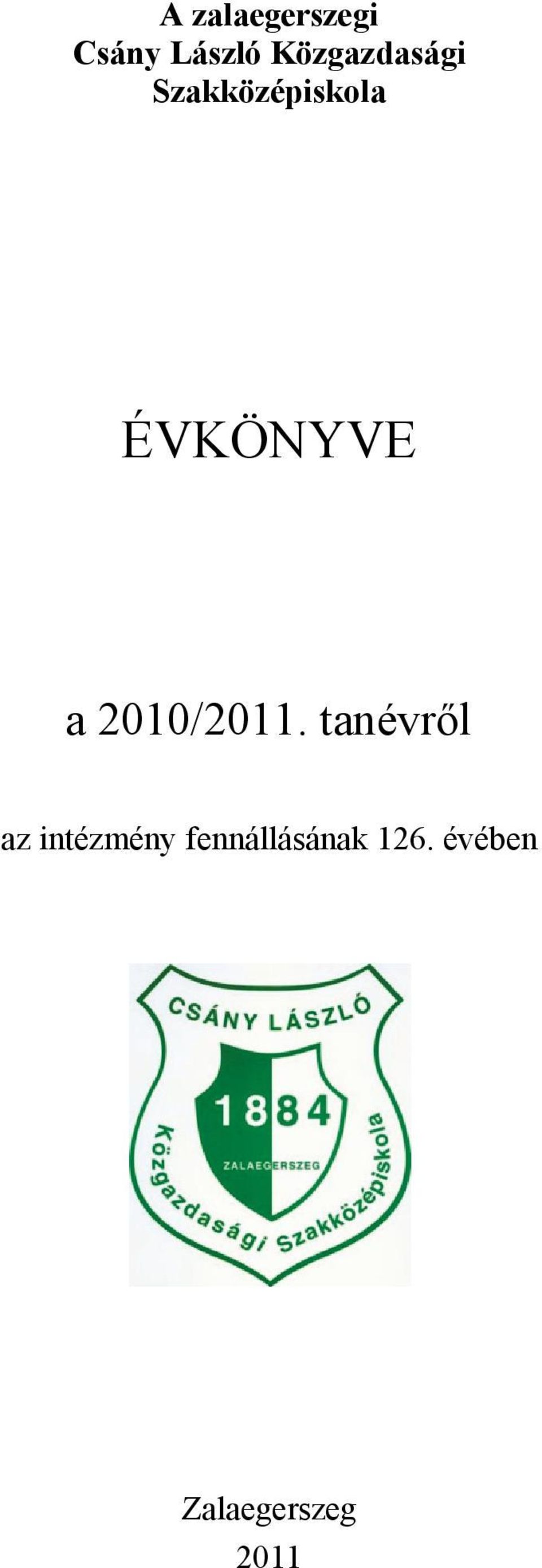 ÉVKÖNYVE a 2010/2011.