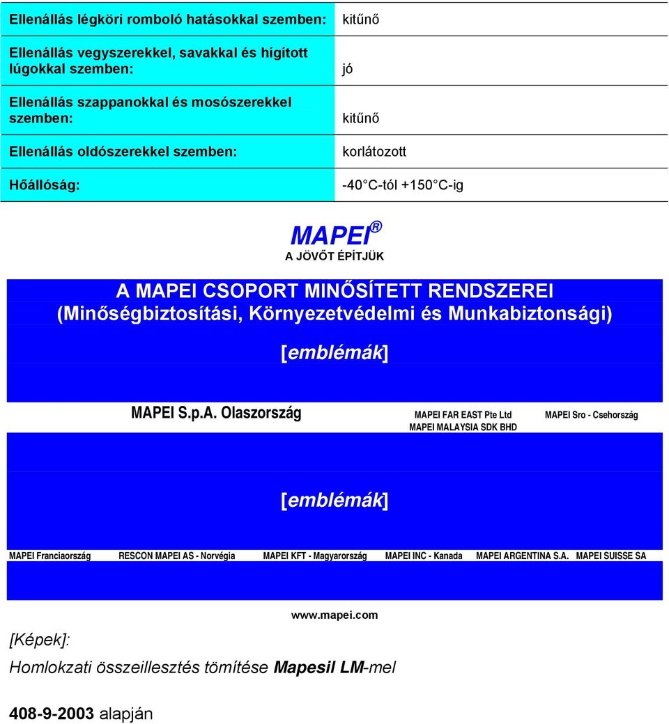 Munkabiztonsági) [emblémák] MAP