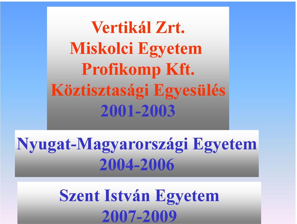 Köztisztasági Egyesülés 2001-2003