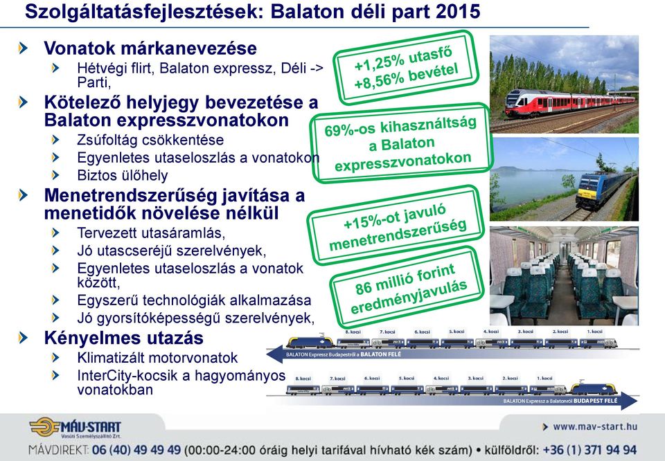 javítása a menetidők növelése nélkül Tervezett utasáramlás, Jó utascseréjű szerelvények, Egyenletes utaseloszlás a vonatok között,