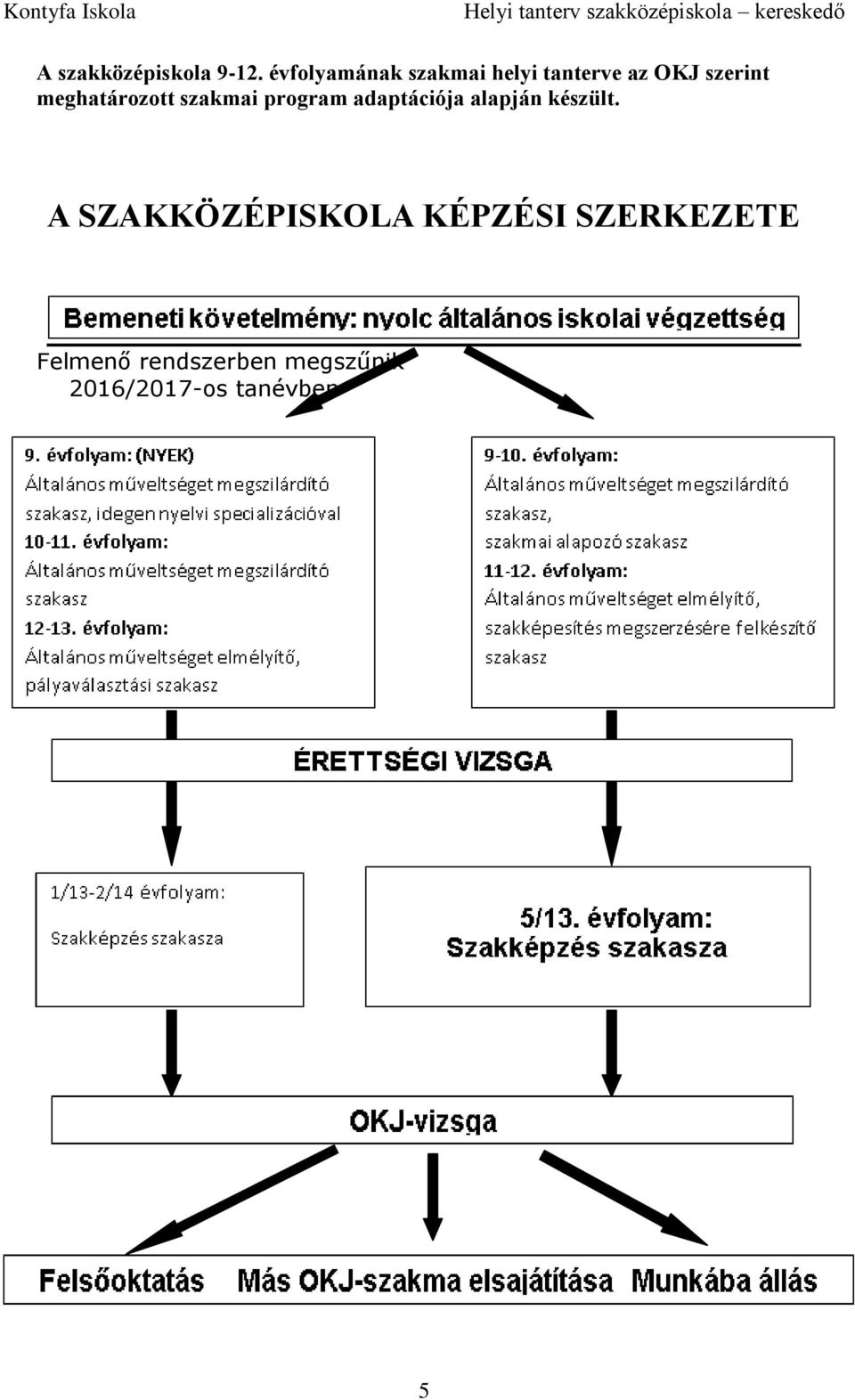 meghatározott szakmai program adaptációja alapján