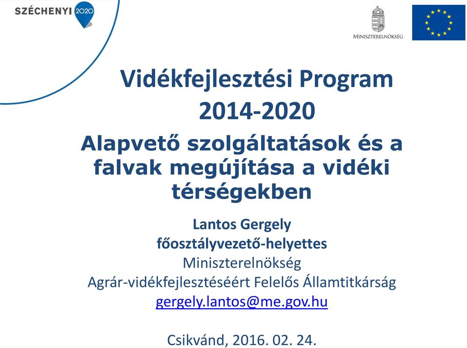 főosztályvezető-helyettes Miniszterelnökség