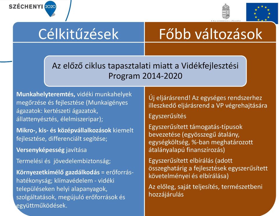 gazdálkodás = erőforráshatékonyság; klímavédelem - vidéki településeken helyi alapanyagok, szolgáltatások, megújuló erőforrások és együttműködések. Új eljárásrend!