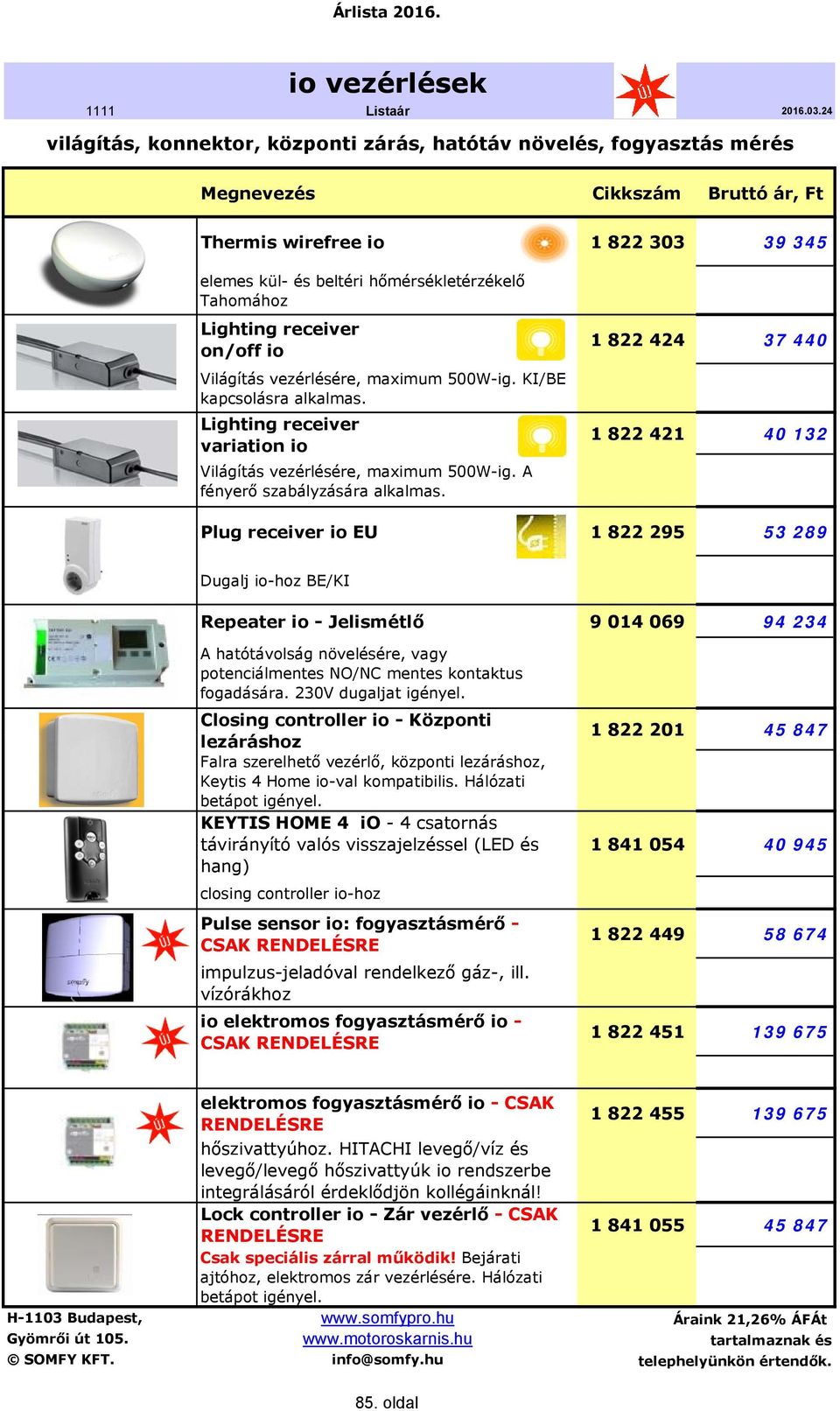 A fényerő szabályzására alkalmas.