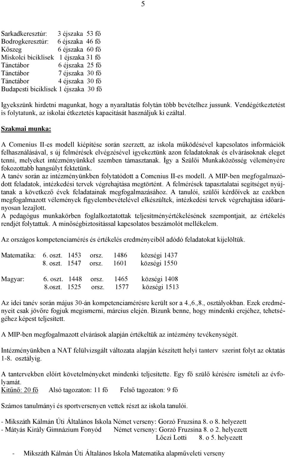 Vendégétkeztetést is folytatunk, az iskolai étkeztetés kapacitását használjuk ki ezáltal.