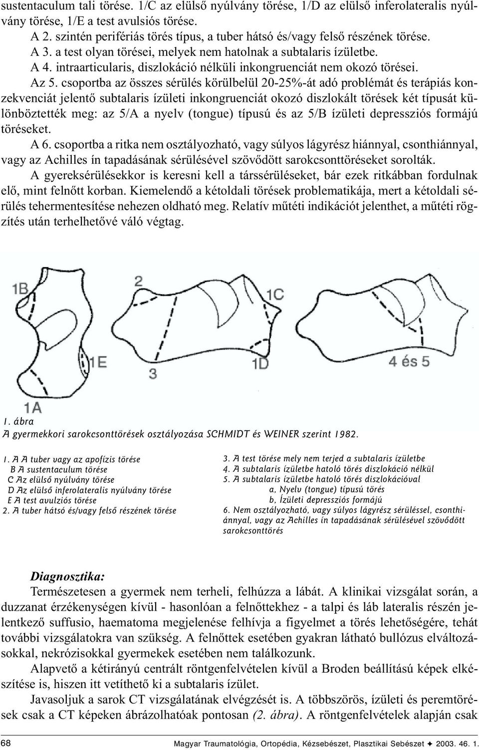 intraarticularis, diszlokáció nélküli inkongruenciát nem okozó törései. Az 5.