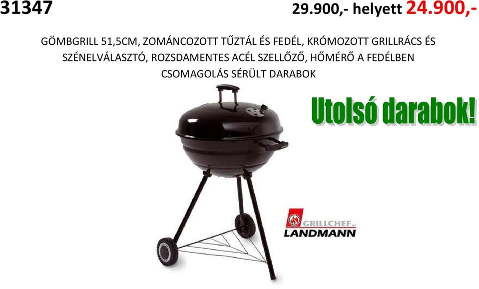 FEDÉL, KRÓMOZOTT GRILLRÁCS ÉS SZÉNELVÁLASZTÓ,