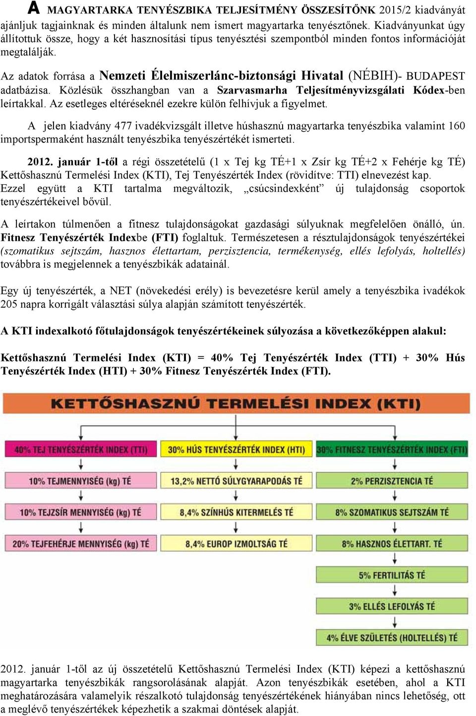 Az adatok forrása a Nemzeti Élelmiszerlánc-biztonsági Hivatal (NÉBIH)- BUDAPEST adatbázisa. Közlésük összhangban van a Szarvasmarha Teljesítményvizsgálati Kódex-ben leírtakkal.