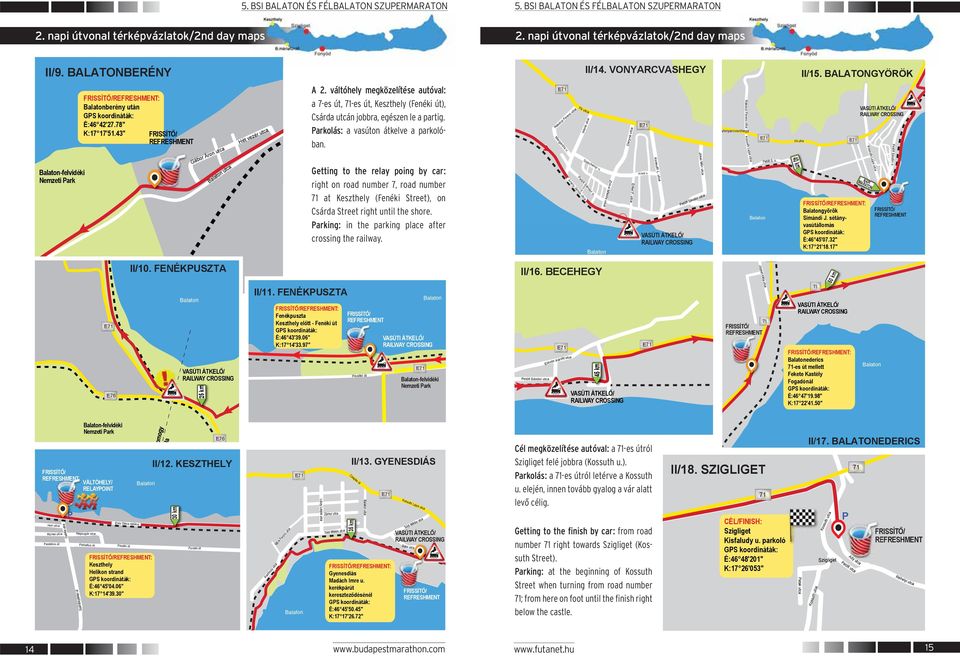 váltóhely megközelítése autóval: a 7-es út, -es út, Keszthely (Fenéki út), Csárda utcán jobbra, egészen le a partig. arkolás: a vasúton átkelve a parkolóban.