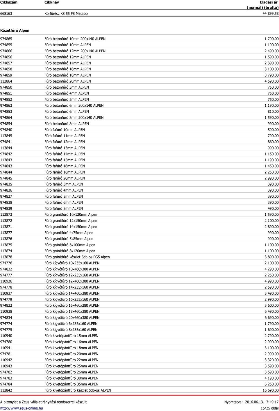 974775 110940 974780 110941 974781 110942 110943 974782 974783 974784 113842 Fúró betonfúró 10mm 200x140 ALPEN Fúró betonfúró 10mm ALPEN Fúró betonfúró 12mm 200x140 ALPEN Fúró betonfúró 12mm ALPEN