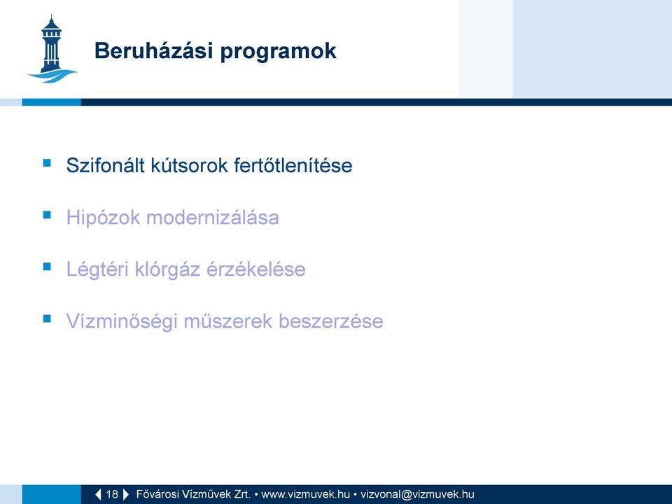 modernizálása Légtéri klórgáz