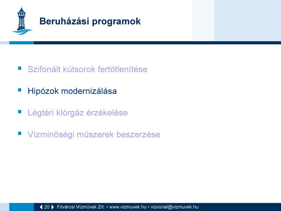modernizálása Légtéri klórgáz
