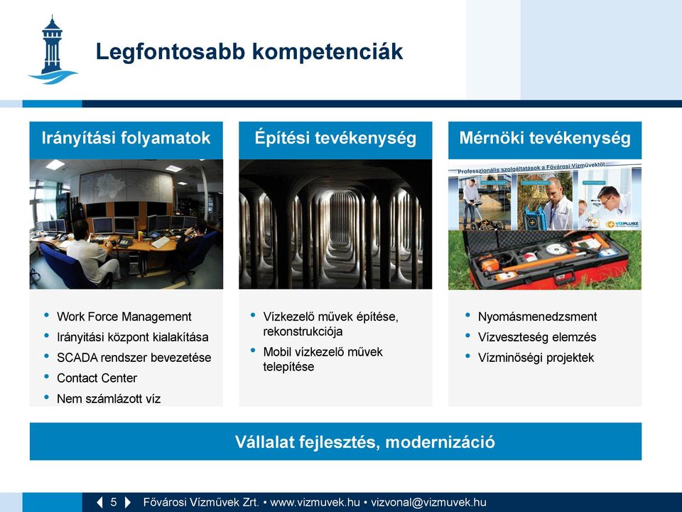 számlázott víz Vízkezelő művek építése, rekonstrukciója Mobil vízkezelő művek telepítése