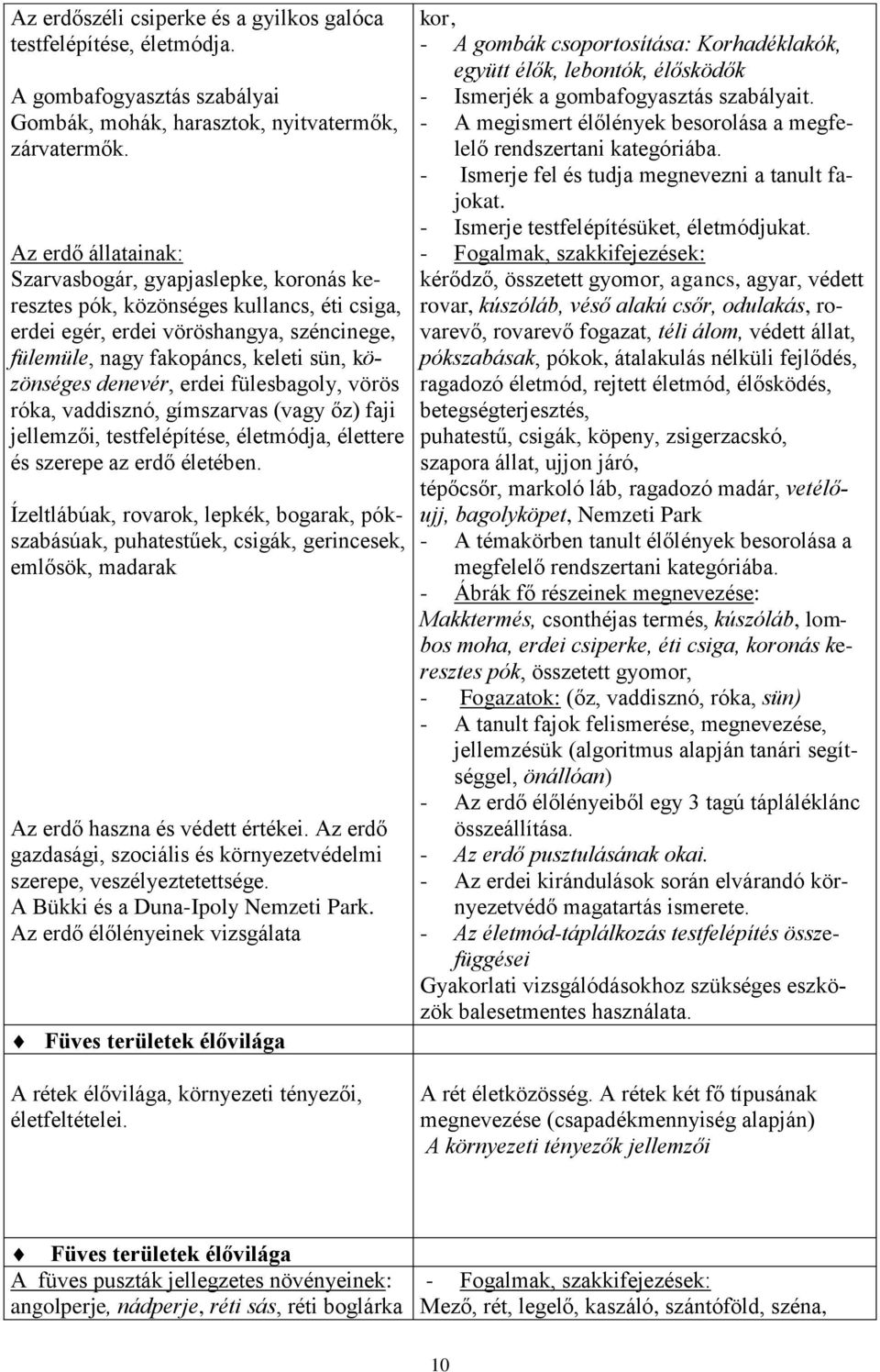 denevér, erdei fülesbagoly, vörös róka, vaddisznó, gímszarvas (vagy őz) faji jellemzői, testfelépítése, életmódja, élettere és szerepe az erdő életében.