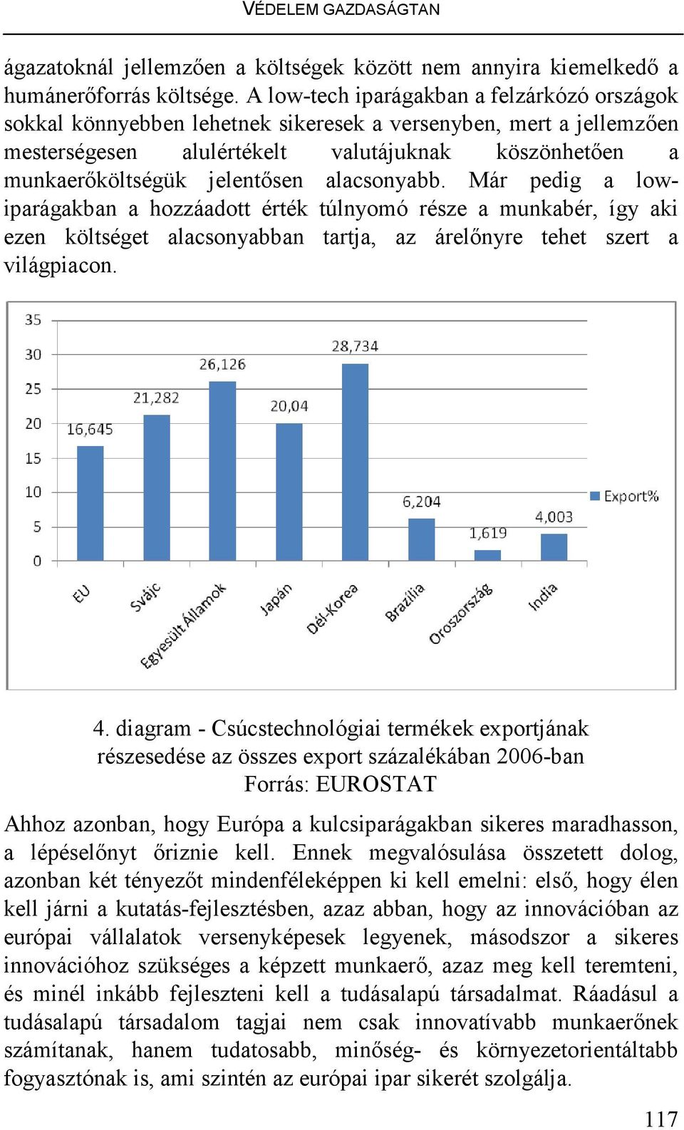 alacsonyabb. Már pedig a lowiparágakban a hozzáadott érték túlnyomó része a munkabér, így aki ezen költséget alacsonyabban tartja, az árelınyre tehet szert a világpiacon. 4.