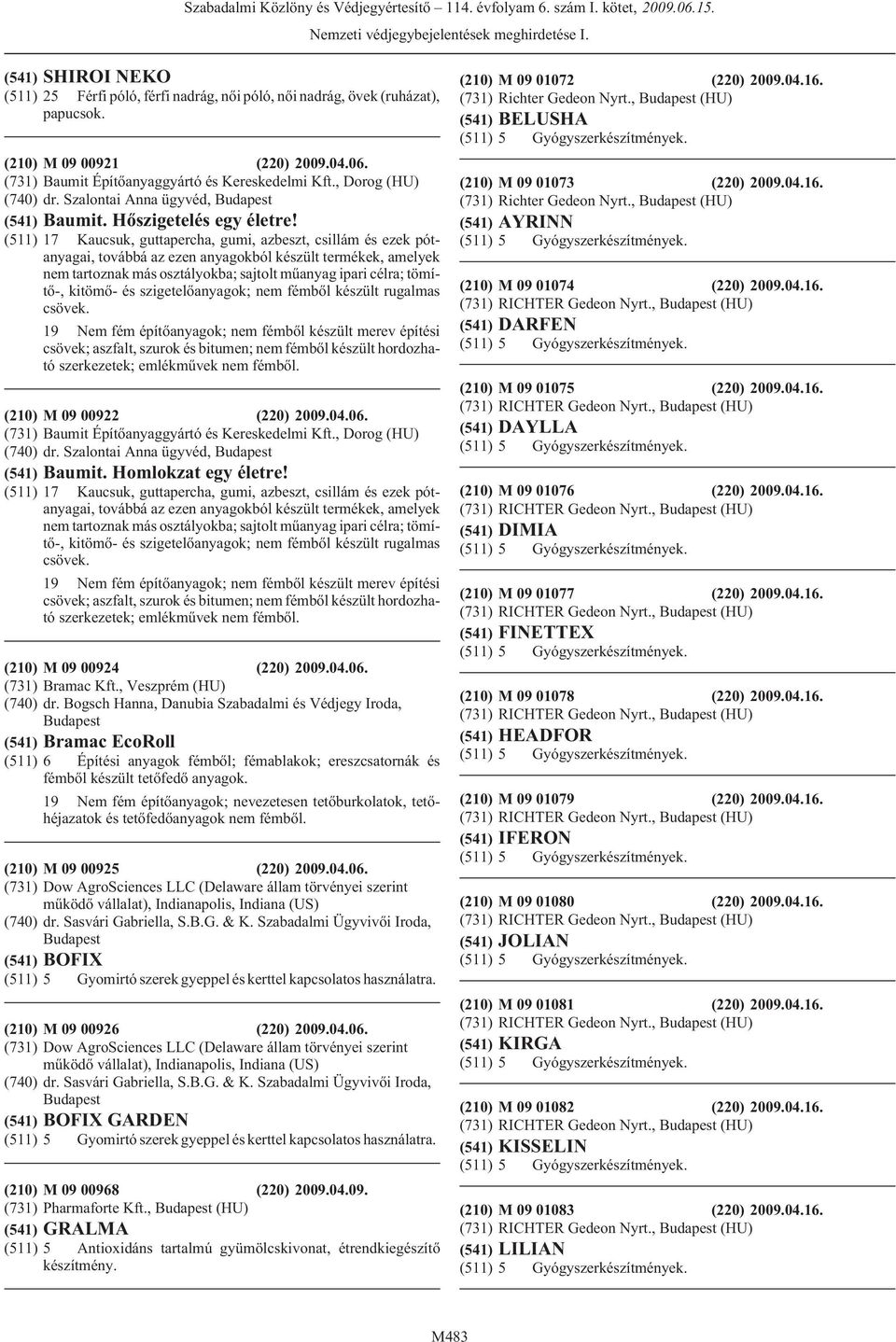 (511) 17 Kaucsuk, guttapercha, gumi, azbeszt, csillám és ezek pótanyagai, továbbá az ezen anyagokból készült termékek, amelyek nem tartoznak más osztályokba; sajtolt mûanyag ipari célra; tömítõ-,