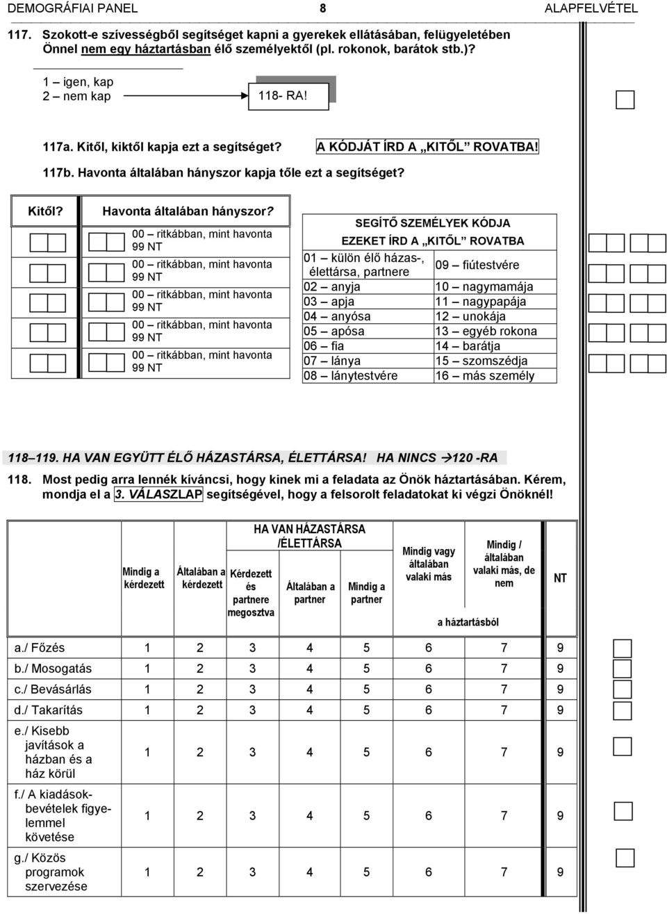 kapja tőle ezt a segítséget? Kitől? Havonta általában hányszor?