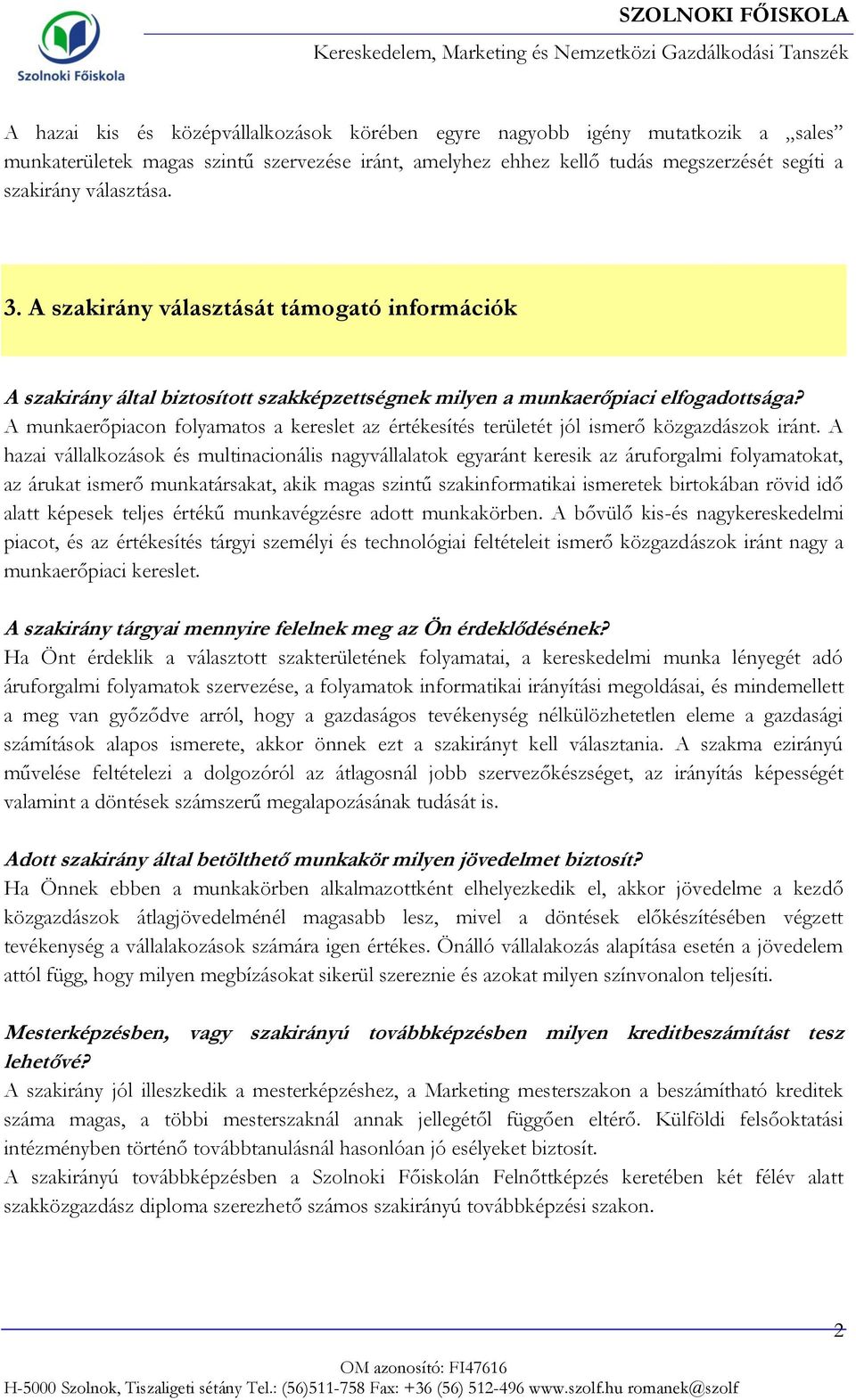 ÉRTÉKESÍTÉS SZERVEZÉS SZAKIRÁNY - PDF Ingyenes letöltés