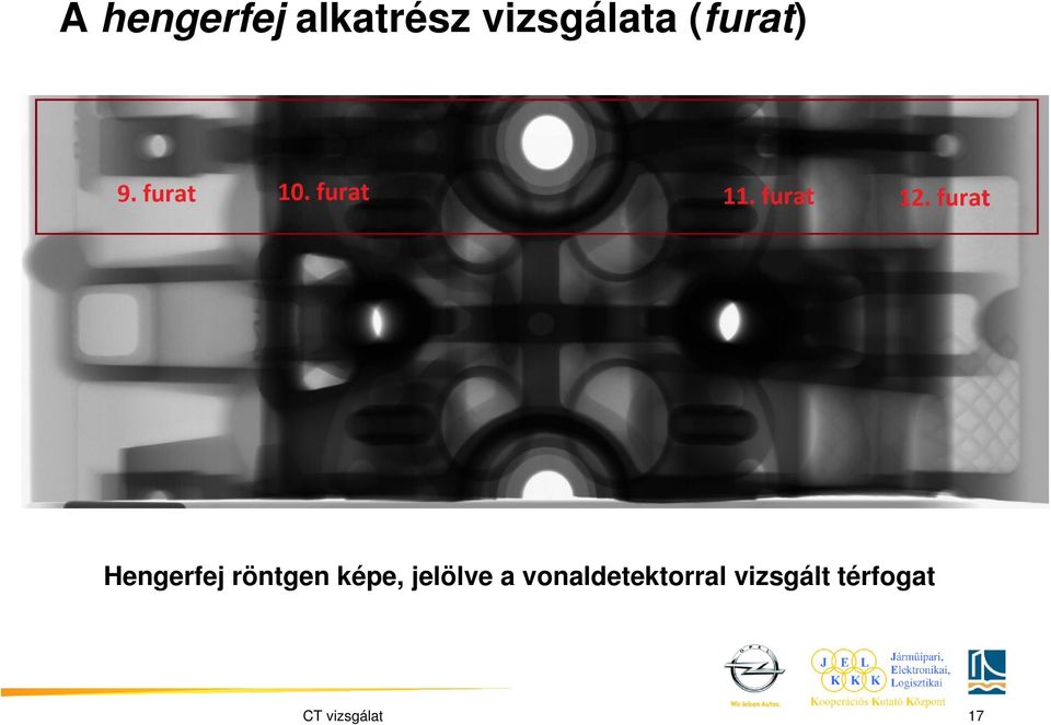 röntgen képe, jelölve a