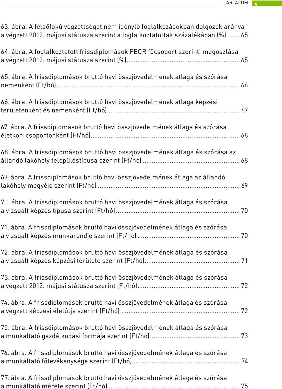 .. 67 67. ábra. A frissdiplomások bruttó havi összjövedelmének átlaga és szórása életkori csoportonként (Ft/hó)... 68 68. ábra. A frissdiplomások bruttó havi összjövedelmének átlaga és szórása az állandó lakóhely településtípusa szerint (Ft/hó).