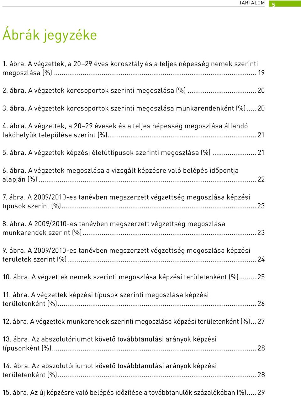 ábra. A végzettek képzési életúttípusok szerinti megoszlása (%)... 21 6. ábra. A végzettek megoszlása a vizsgált képzésre való belépés időpontja alapján (%)... 22 7. ábra. A 2009/2010-es tanévben megszerzett végzettség megoszlása képzési típusok szerint (%).