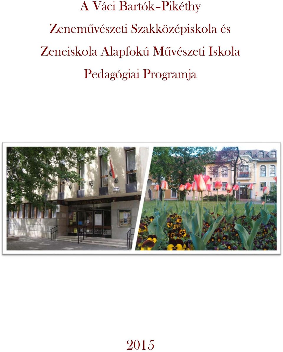 A Váci Bartók Pikéthy Zeneművészeti Szakközépiskola és Zeneiskola Alapfokú  Művészeti Iskola Pedagógiai Programja - PDF Free Download