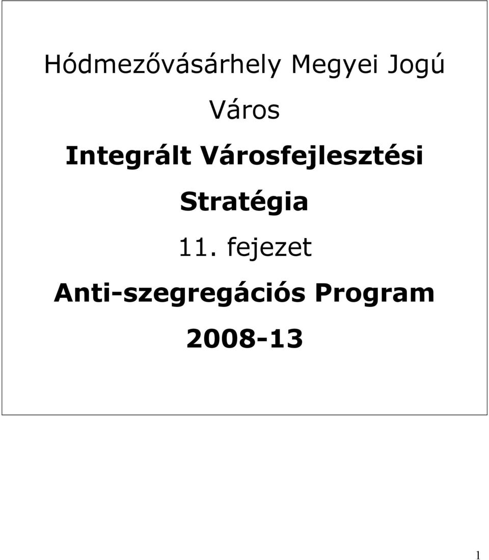 Városfejlesztési Stratégia 11.
