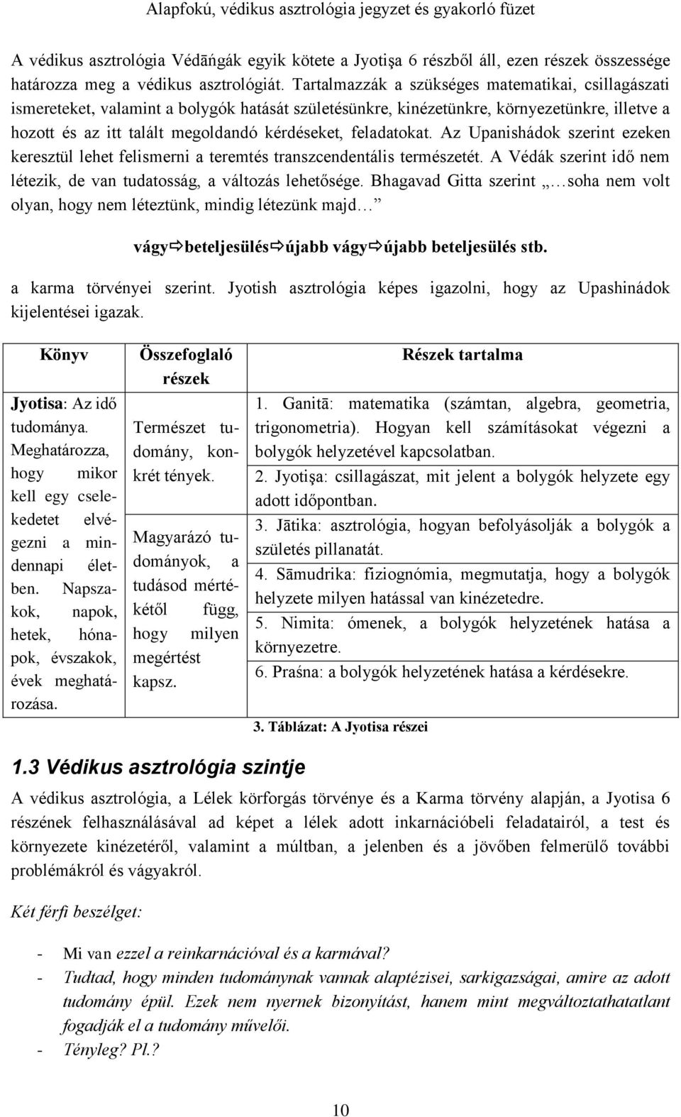 feladatokat. Az Upanishádok szerint ezeken keresztül lehet felismerni a teremtés transzcendentális természetét. A Védák szerint idő nem létezik, de van tudatosság, a változás lehetősége.