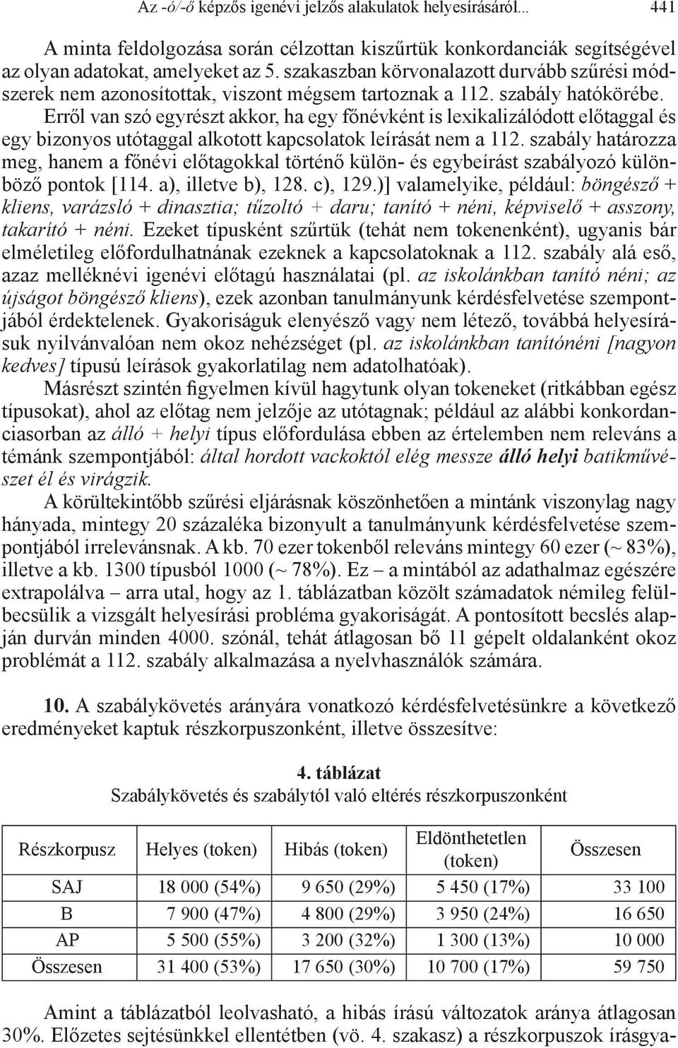 Erről van szó egyrészt akkor, ha egy főnévként is lexikalizálódott előtaggal és egy bizonyos utótaggal alkotott kapcsolatok leírását nem a 112.